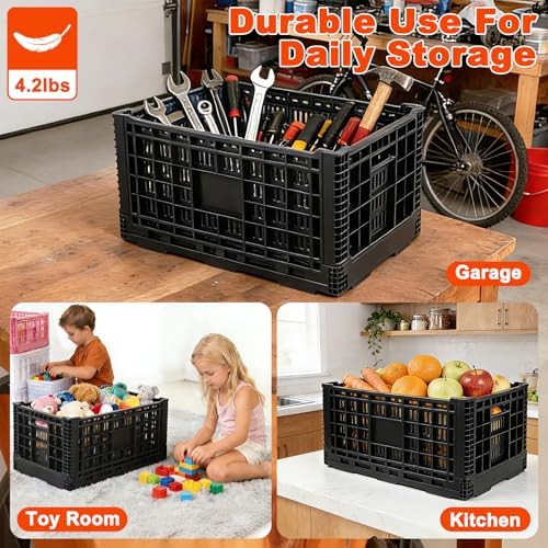 72L Collapsible Milk Crate with Handles, - Image 5
