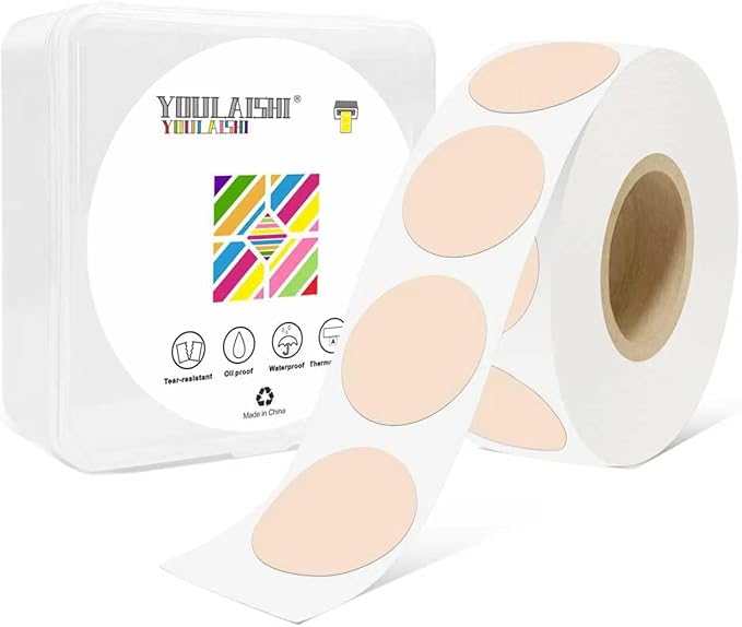 1 Inch Circle Dot Stickers 1000 PCS Color Coding Thermal Labels Dots Writable by YOULAISHI