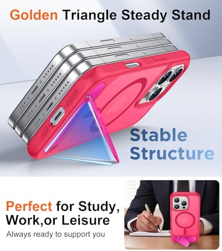 Temdan Magnetic Compatible with iPhone 16 Pro Case, [Built-in Invisible Kickstand][Compatible with MagSafe][Military Grade Shockproof] Slim Translucent Matte Phone Case for iPhone 16 Pro 6.3" - Image 5