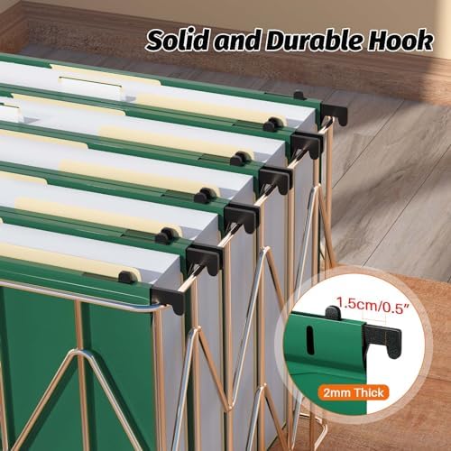 SHUTEX Plastic Hanging File Folder, 12 Pack, Letter Size, Green - Image 5