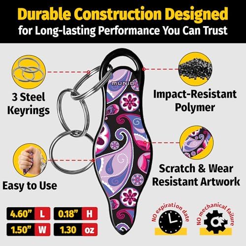 MUNIO Self Defense Keychain – Lightweight, Stylish & Portable Safety Tool for Women & Men – Non-Lethal Kubotan, Easy to Use - Image 3