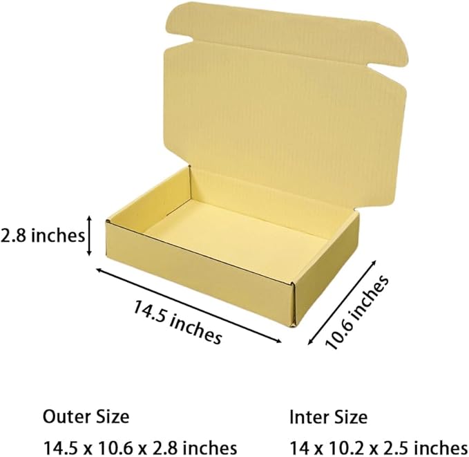20 Pcs 14.5 x 10.6 x 2.8 inches Corrugated Cardboard Gift Boxes Recyclable - Image 2