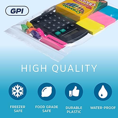 GPI 6" x 9" Zip Bags, 4000 Pack, 2 Mil, Reclosable, for Storage & Packaging - Image 3