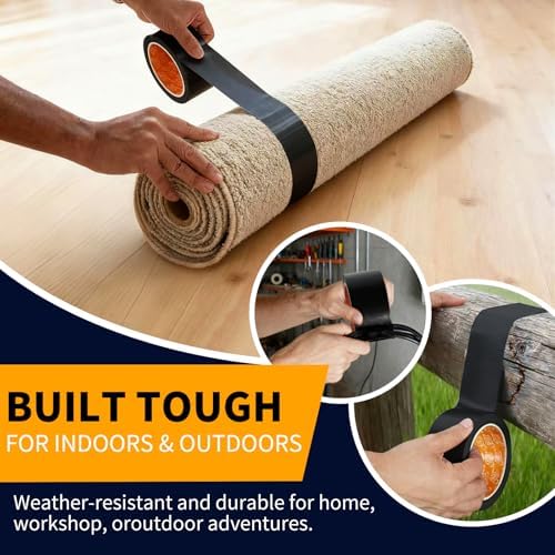 YONGJIN Black Duct Tape Waterproof, 2 Pack, 2 Inch x 40 Yards Total - Image 3