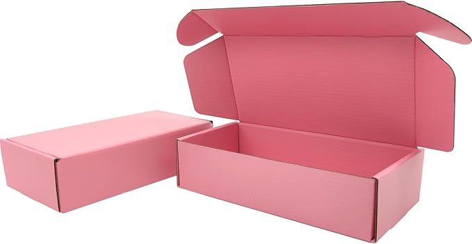 Small Pink Shipping Boxes for Small Business Pack of 25-7x5x2 inches Cardboard by Lmuze