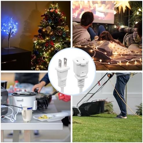 10FT 2 Prong Indoor Extension Cord,Thin White Extension Cords Male/Female Power Cable for Home Office Outdoor, 18/2 ETL Listed 10 FT Extension Cord - Image 6