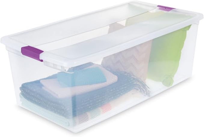 Sterilite 16-Pack 110 Quart ClearView Latch Box, Stackable Organizer Bins - Image 4