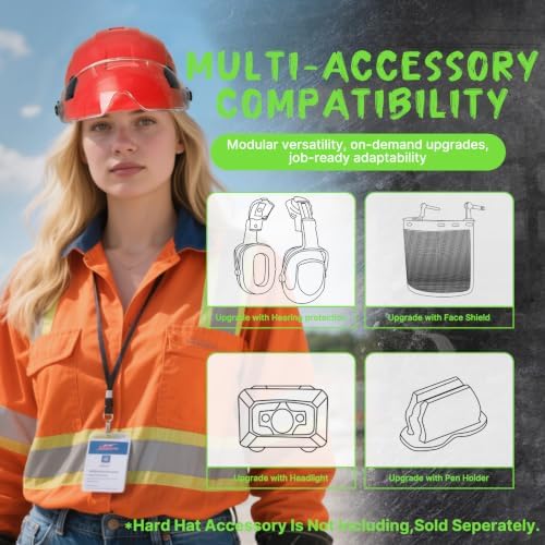 Aolamegs Construction Hard Hat with Visor and Chin Strap for Men,ANSI Z89.1 - Image 6