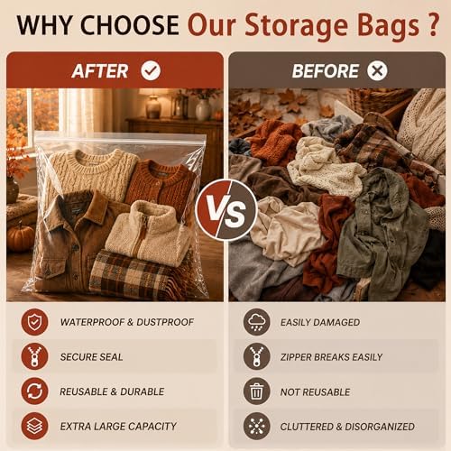 10 Pack 5 Gallon Extra Large Clear Plastic Zipper Bags - Image 4