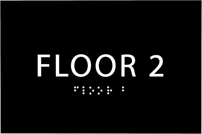 6" X4" Floor 2 Sign by ADACentralSigns