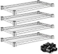 12"x24" Chrome Wire Shelf 4-Pack | NSF Commercial Heavy Duty Storage Rack Add-On Shelving by Zedfire