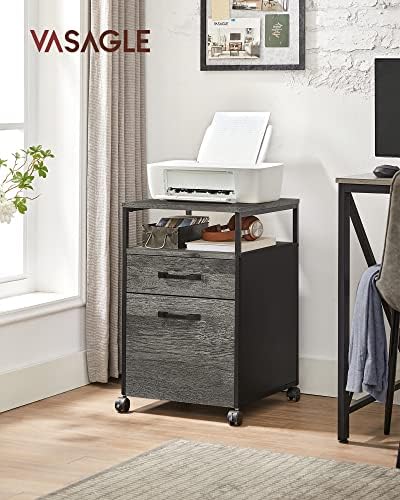 VASAGLE 2 Drawer File Cabinet, Rolling Printer Stand - Image 2