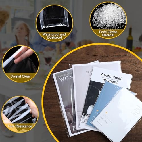Self‑adhesive 100pcs 7X10 inch Clear Cellophane Bags Gift Wrap Treat Bags - Image 3