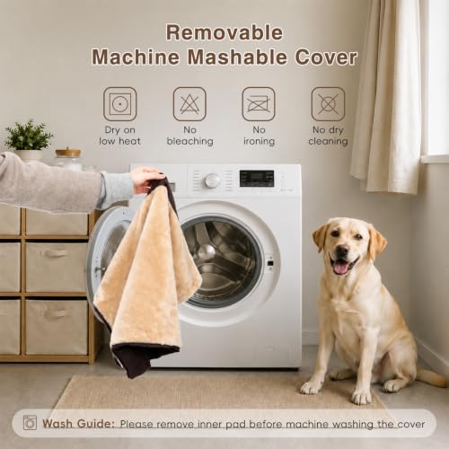 NUPIDA Waterproof Dog Bed for XXL Crate with Washable Cover, 47x29, Brown - Image 6