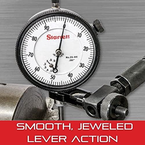 Starrett 711 Last Word Dial Test Indicator with Universal Shand and Friction Holder - White Half Shaded, .030" Range, 0-15-0 Dial Reading, .0005" Graduation - 711LPSZ - Image 5