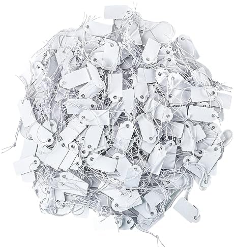 200 Pcs Small Price Tags Paper Tags with Elastic String 1.02×0.47 Inch by Prudiut