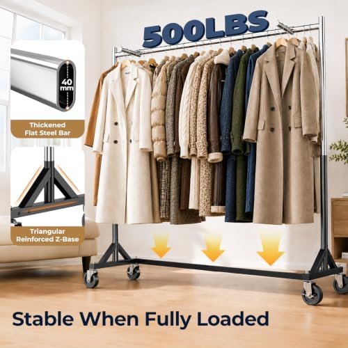 HOKEEPER Z Rack for Clothes Heavy Duty Hold 500 LBS with Display Arms - Image 4