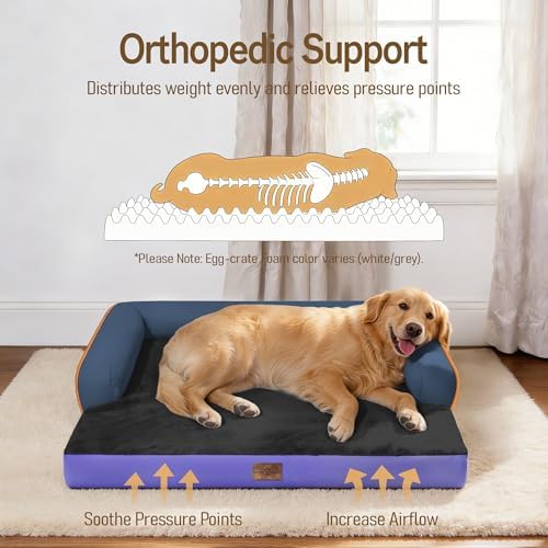 Comfort Expression Washable Dog Bed with Bolster for Medium to Large Dogs - Image 2