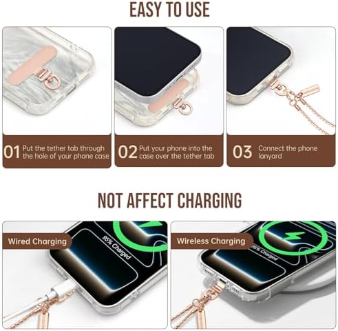 Dadanism Phone Wrist Strap Metal Phone Chain Wristlet Strap, Rose Gold - Image 4