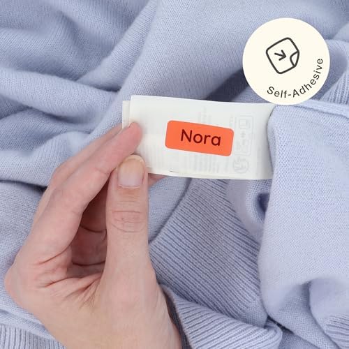TeddyLabels - Clothing Labels for Nursing Home (120) – Self-Adhesive Name Tags for Clothes and Personal Items. Personalized Labels for Daycare, Nursing Homes, and Laundry Use - Orange - Image 2