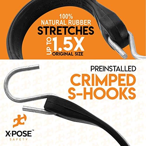 8' x 10' Heavy Duty Brown Poly Tarp with 10-Pack 15" (23” Max Stretch) Bungee Cords – Waterproof, UV Resistant, Rip Proof, Reinforced Edges, Grommets, and Durable Tie Down Straps – by Xpose Safety - Image 5