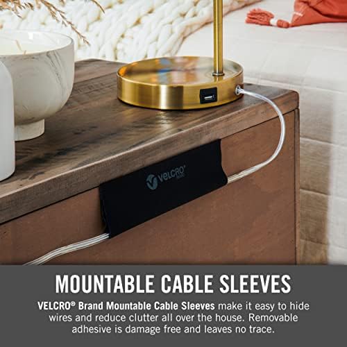 VELCRO Brand Mountable Cable Sleeve, Black, 12 in, 2 Pack - Image 4