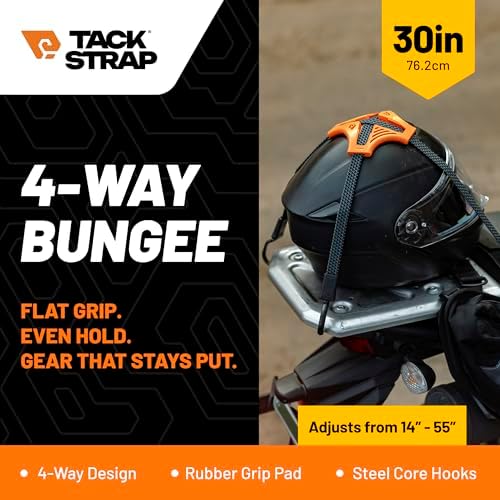 Tack Strap 30 in. Flat Bungee Tie Down Straps, 2-Pack, Black - Image 2