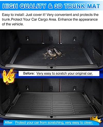 Cartist Cargo Liner Compatible with 2018-2023 2024 2025 Audi Q5 / SQ5 (No Hybrid Models) All Weather Trunk Mat High Side Waterproof Black TPE - Image 6