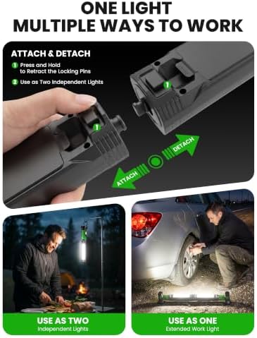 Rechargeable LED Work Light, COB Magnetic Work Lamp for Garage & Camping - Image 5