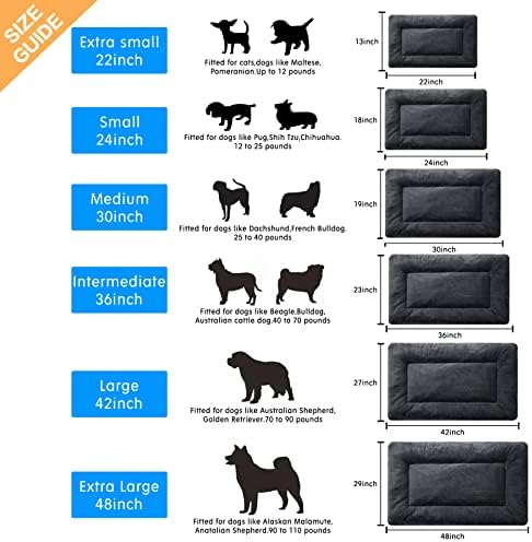 Dog Crate Pad Washable Dog Bed for Crate Small Cozy Mat 24-Inch Dark Gray - Image 2