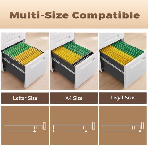 Guizeeopo Fully Assembled Home Office Filing Cabinet with Lock - Image 6
