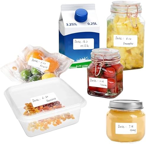 300 Removable Blank Food Labels, Water/Oil/Tear Resistant with Perforation Line for Freezer Food Containers Jars Pantry Organization (Each Measures 1” x 2”) - Image 6