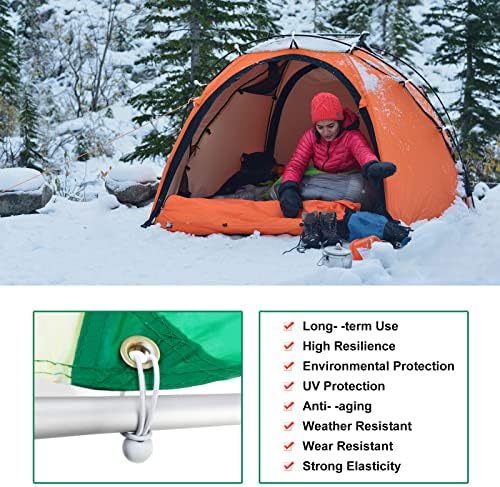 50PCS White Ball Bungee Cords, 6 Inch Heavy Duty Outdoor Bungee Cord with Balls, Tarp Tie Down Bungee Balls for Shelter, Camping, Cargo,Tent Poles UV Resistant（Ball Size 1 inch） - Image 2