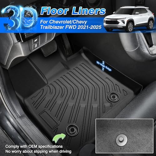 Cartist Floor Mats for Chevy Trailblazer FWD 2021-2025 2026, All Weather Cargo Liner for Trailblazer Accessories, Heavy Duty Car Mats, Car Accessories (Only Fit Cargo in Upper Deck Position) - Image 2