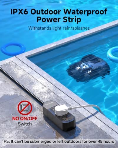 Outdoor Power Strip Weatherproof, 3 AC Outlets, 10FT Extension Cord - Image 3