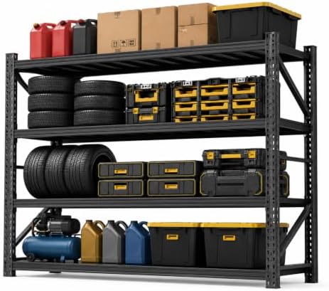 Metal Storage Shelves Heavy Duty, 4-Tier Garage Shelving Units by Unknown