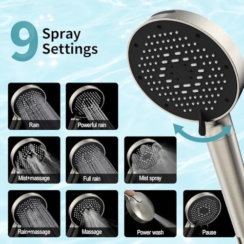 SR SUN RISE High Pressure Filtered Handheld Shower Head 9 Spray（1 filter） - Image 2