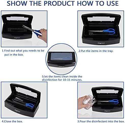 nail art tools sterilizer box for nail tools, tweezers, hair salon, spa and trimmer manicure equipment (1 piece, black) - Image 4