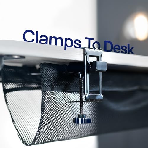 VIVO Black Clamp-on 24 in Mesh Net Cable Management Holder, DESK-AC24MH - Image 3