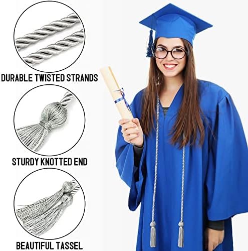 Graduation Cords Sliver Cords for Graduation 2026 Graduation Honor Cords (Silver) - Image 3