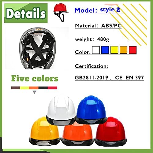 Safety Hard Hat Customize Logo Protective Head Outdoor Work Hat (Yellow (Style 2)) - Image 3