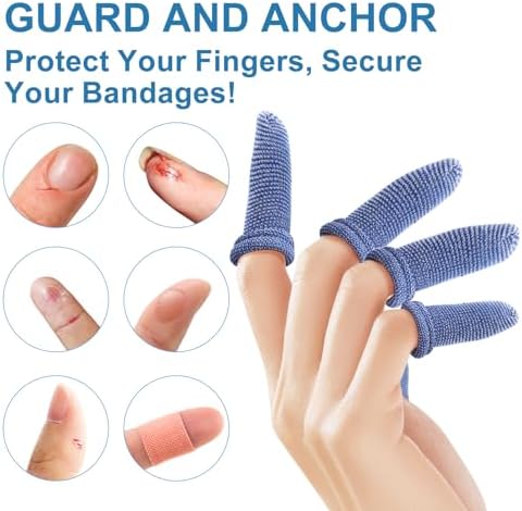 Dimora Finger Cots, Pack of 60 (Large Size) Finger Protectors, Breathable Bandages for Wound Care, Stretchy Sleeves for Gardening, Fitness and Cargo Handling, Blue - Image 4