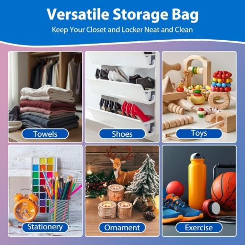 12 Pack 5 Gallon Large Zipper Storage Bags with Handle&Bottom for Clothing - Image 6