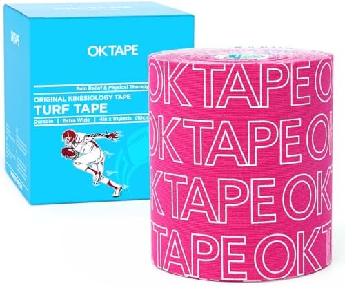 OK TAPE Turf Tape Football, 4 Inch Wide Kinesiology Tape, Super Sticky by OKTAPE