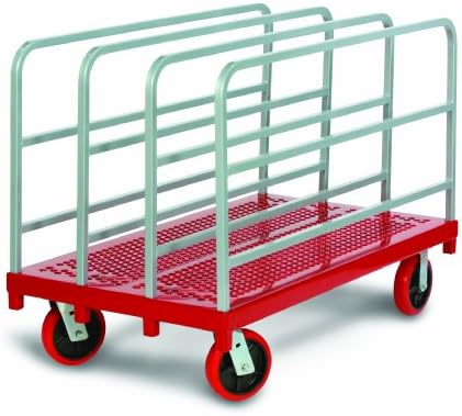 Raymond 3911 Steel Heavy Duty Panel and Sheet Mover with 4 Uprights and 8" x 2" Quiet Poly Caster, 3200 lbs Capacity, 54" Length x 30" Width by RaymondProducts