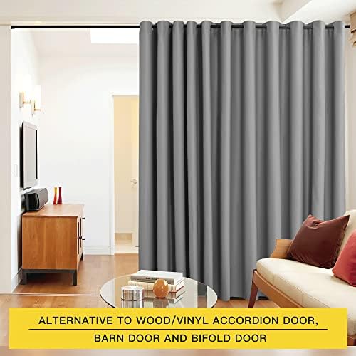 NICETOWN Verical Blinds for Living Room Bedroom Dining Sunroom Basement Wall Divider, Room Dividers Space Screens Partitions, Extra Large Blackout Curtain (1 Pack, 20ft Wide x 8ft Long, Silver Grey) - Image 2