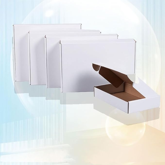 10x7x3 inch Shipping Boxes Set of 25，White Corrugated Cardboard Box - Image 5