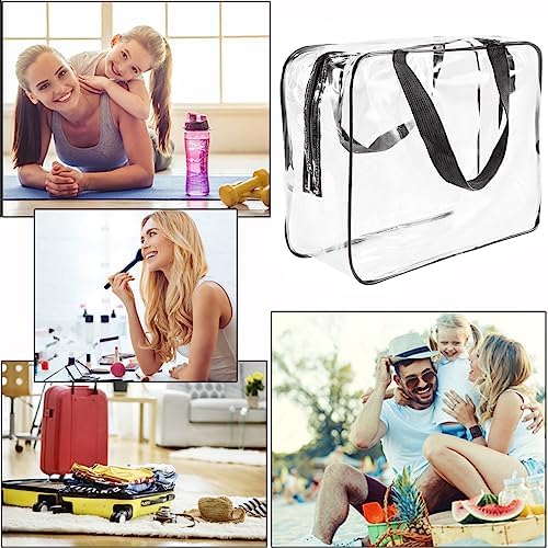 2Pcs Crystal Clear PVC Travel Toiletry Bag Kit for Women Men, Cosmetic Bags - Image 4