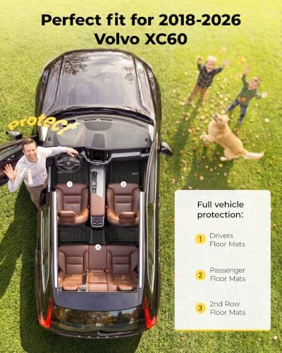 3W Floor Mats for Volvo XC60 2018-2025 2026 (Not for Hybrid or Phev) - Image 2
