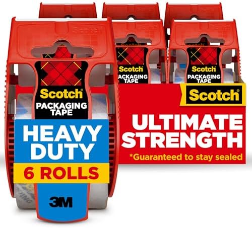 Scotch Heavy Duty Packing Tape, 1.88 in x 800 in, 6 Rolls by Unknown